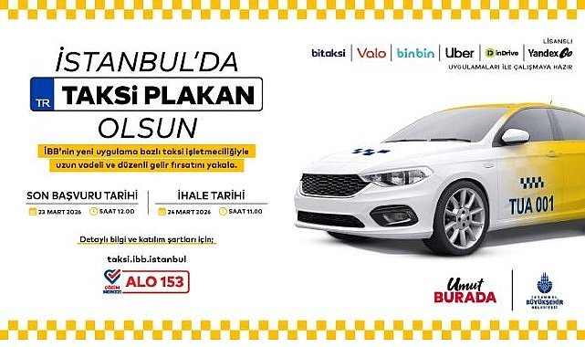 İstanbul'da Uygulama Bazlı Taksi İçin 7. İhale 24 Mart'ta