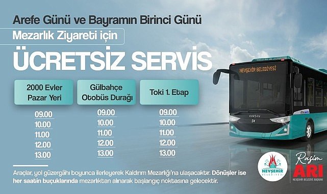 Mezarlık Ziyaretleri İçin Ücretsiz Seferler Düzenlenecek