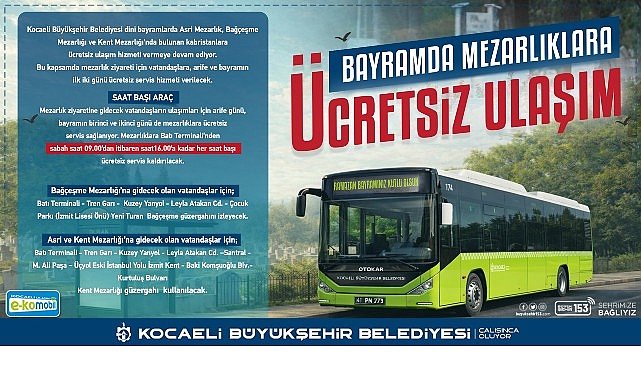 Ramazan Bayramı'nda toplu ulaşımlar ücretsiz!