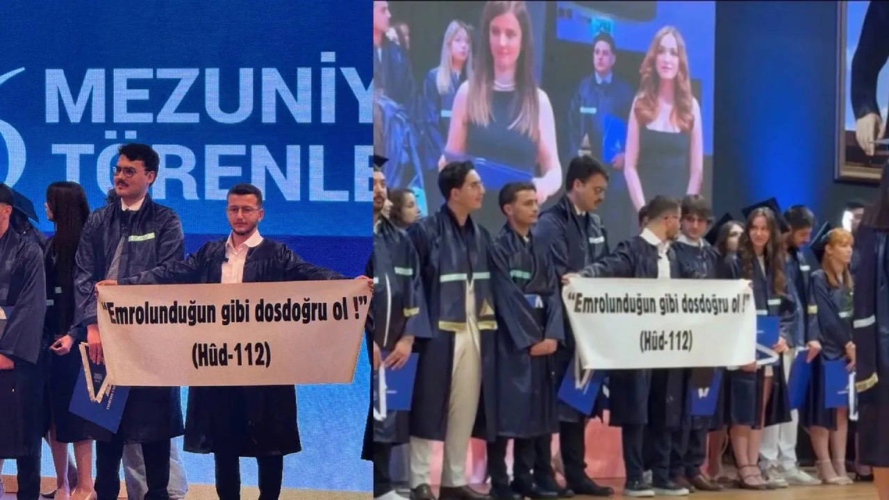 Yeditepe'deki 'ayetli pankart' tartışmasında yeni görüntüler ortaya çıktı: Pankart uzun süre açık kalmış